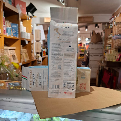 Pasta Strampelli Bucatini & Spaghetti je 500 gr. - DIE Pastamanufaktur in Amatrice