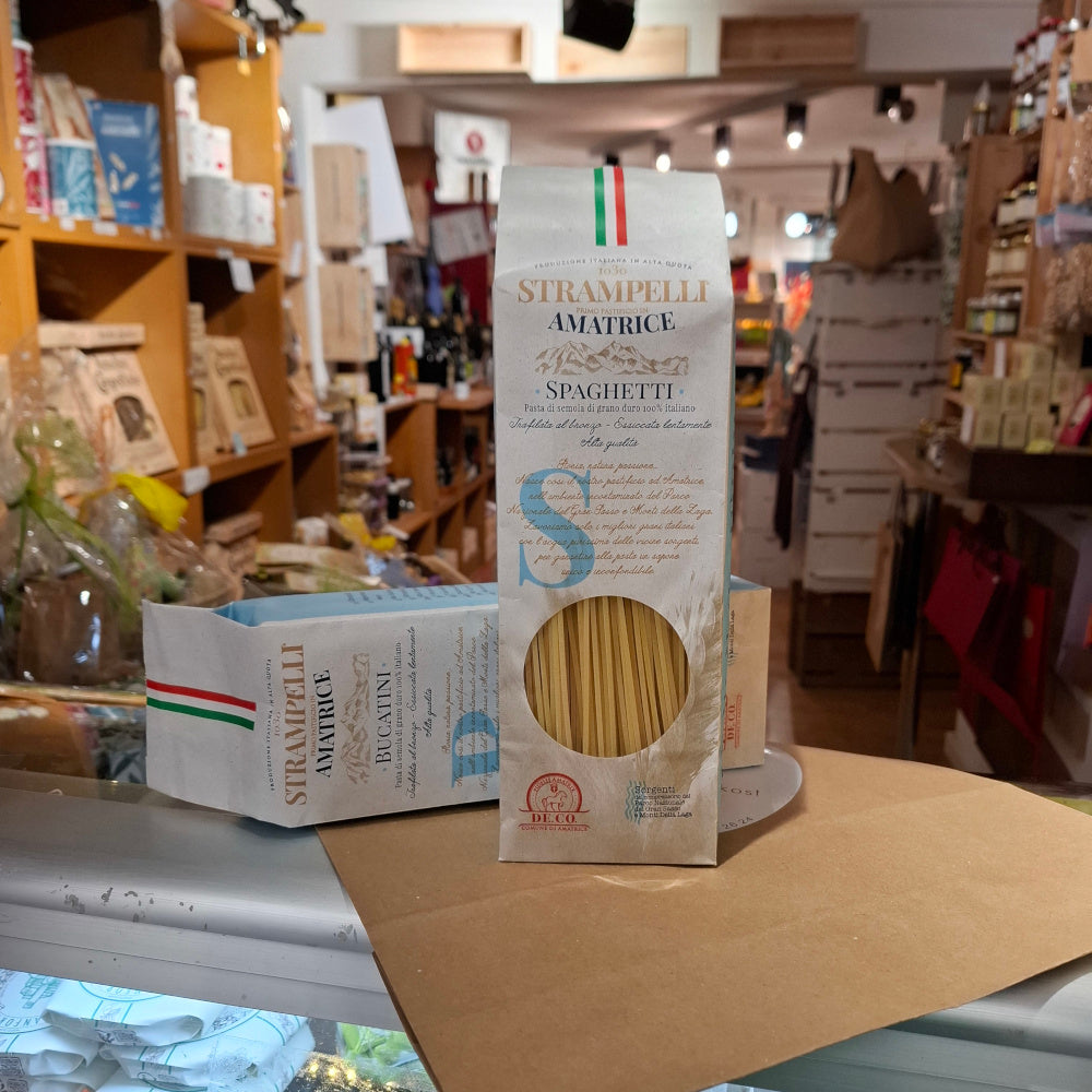 Pasta Strampelli Bucatini & Spaghetti je 500 gr. - DIE Pastamanufaktur in Amatrice