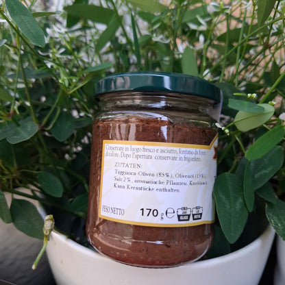 Olive Taggiasche ( Olivenpaste/Creme) 170 gr.  - aus Ligurien Frantoio Ghiglione Imperia