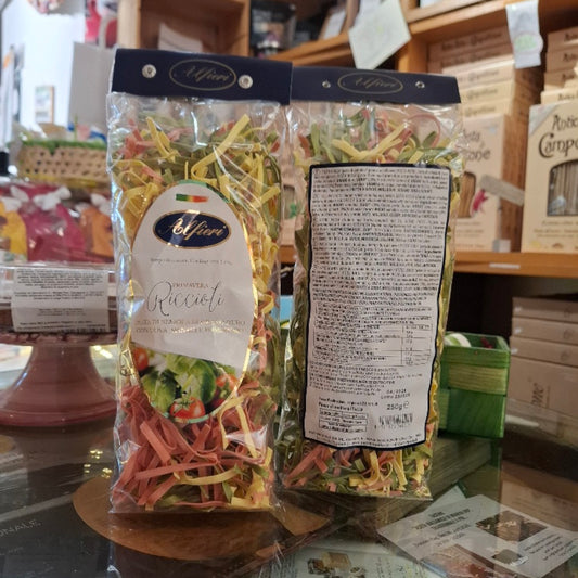 Pasta-Riccioli Primavera (Feine "Frühlings" Tagliatelle )  - Piemonteser Spezialität aus dem Hause Alfieri Cuneo Italy