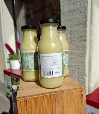 Sauce- DRESSING MEDITERRAN - Salatdressing mit Kräuter & Senf - 3er Glas ANGEBOT