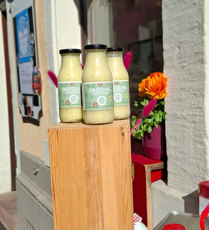 Sauce- DRESSING MEDITERRAN - Salatdressing mit Kräuter & Senf - 3er Glas ANGEBOT