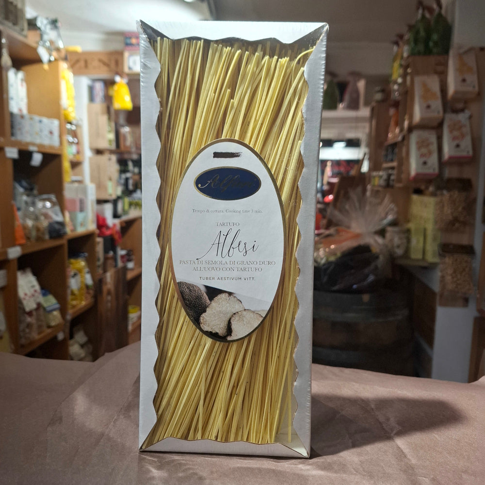 Pasta - Albesi al Tartufo ( Trüffel - Tuber AESTIVUM VITT.) Spezialität aus dem Piemont - Alfieri